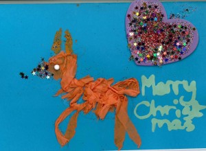 2017 Christmas Card competition: 2nd place reindeer with sparkly nose
